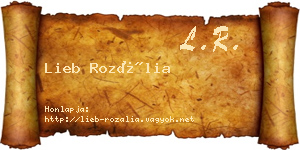 Lieb Rozália névjegykártya